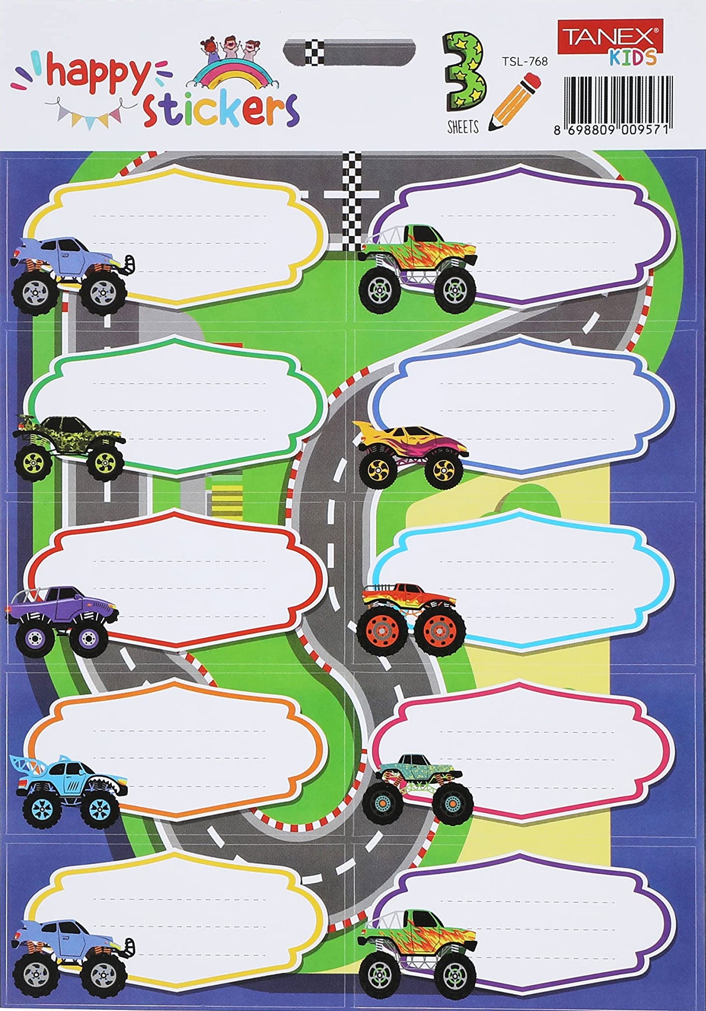 ETICHETE SCOLARE 30/SET MONSTER TRUCKS TLS-768 TANEX ETICHETE SCOLARE 30/SET MONSTER TRUCKS TLS-768 TANEX